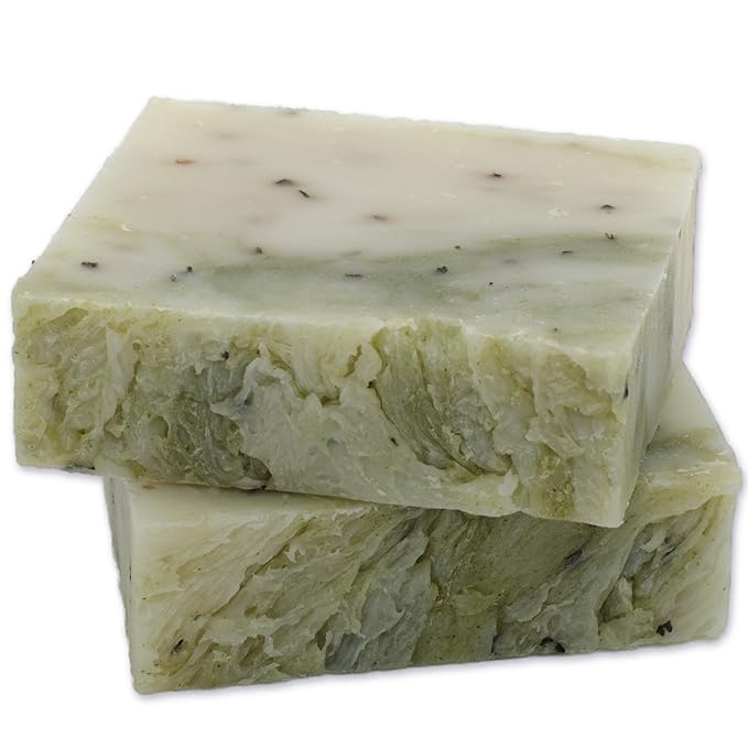 The Yellow Bird Peppermint Soap Bar with Tea Tree Oil - Handmade in USA with Natural, Organic, Vegan Ingredients (2 Bar Pack)