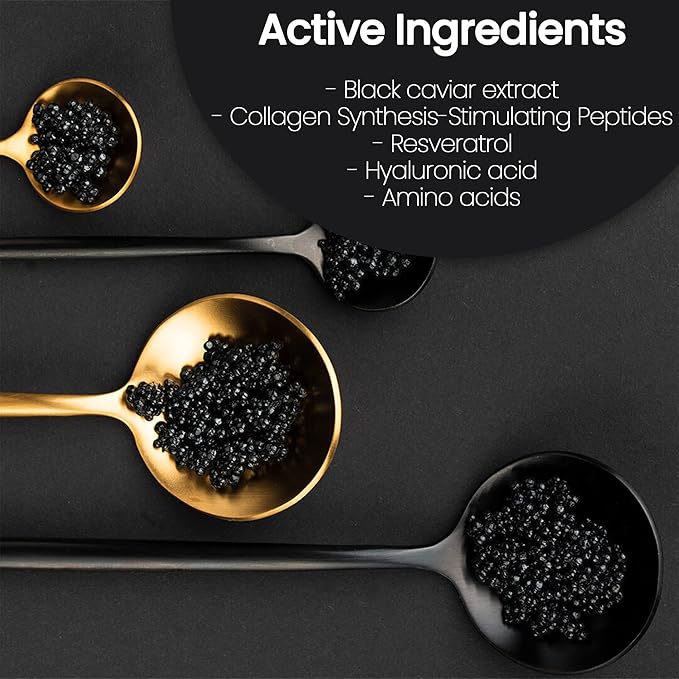 Caviar Hydrating Extract Face Serum - Advanced Repair Serum for Anti-Aging, Facial Lifting & Firming Effect, Removes Wrinkles & Fine Lines | Glowing Skin with Vitamin E & Reduced Dryness (30ml)