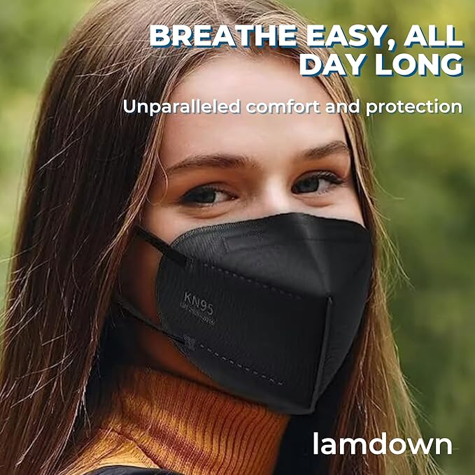 KN95 Face Masks, Premium 5-Layer Disposable Dust Mask Respirator for Adults
