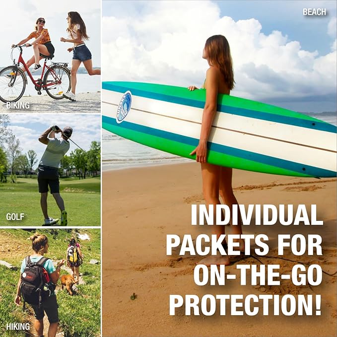 Sun X 30+ SPF Individual Sunscreen Packets Travel Size - Pack of 50 Paraben, Oxybenzone, & White Cast Free Broad Spectrum SPF Sunscreen Packets - Water & Sweat Resistant For Up To 80 Minutes