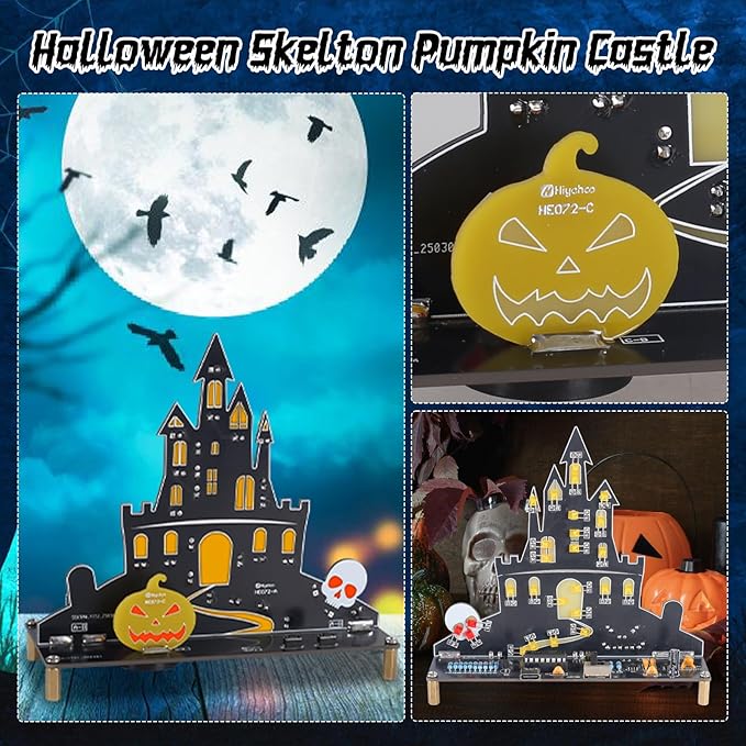 Halloween Music Castle Soldering Kit - DIY Ghost Castle Soldering Project Kit with 2 Lighting Modes & Spooky Sound, Fun Soldering Practice Kit for Teens Adults, Halloween Presents & Decoration
