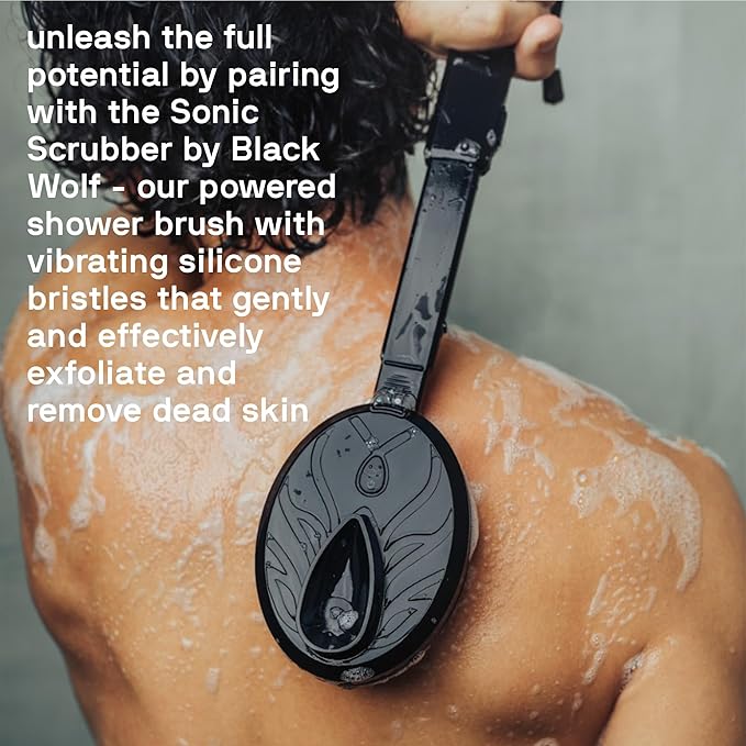 Black Wolf Salicylic Acid Body Wash for Men - Acne Body Wash - Charcoal Helps Reduce Acne Breakouts & Cleanse Your Skin - Full Coverage & Deep Clean Treatment - Men's Bodywash, 10 Fl Oz