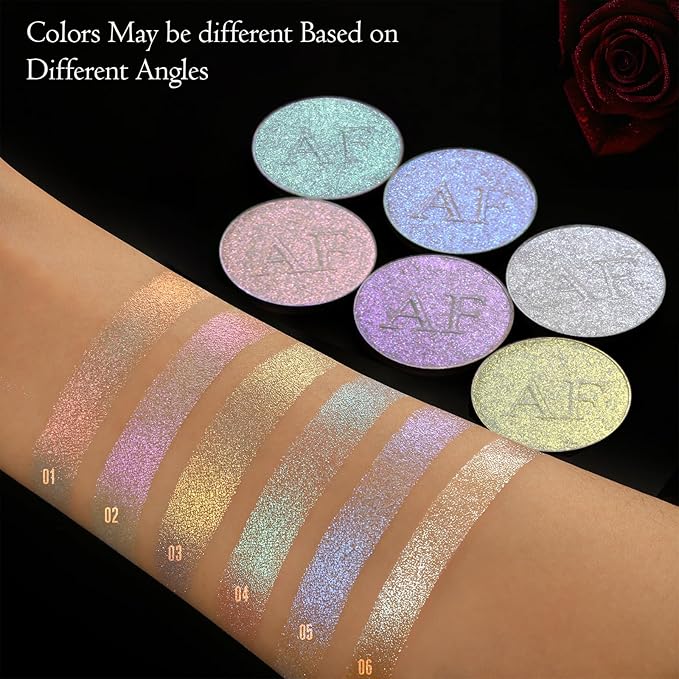 Highlighter Makeup Palette, Long Lasting New Formula, Pearlescent Pearlescent Shimmer