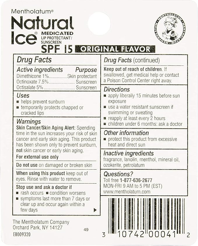 Natural Ice Medicated Lip Protectant/Sunscreen SPF