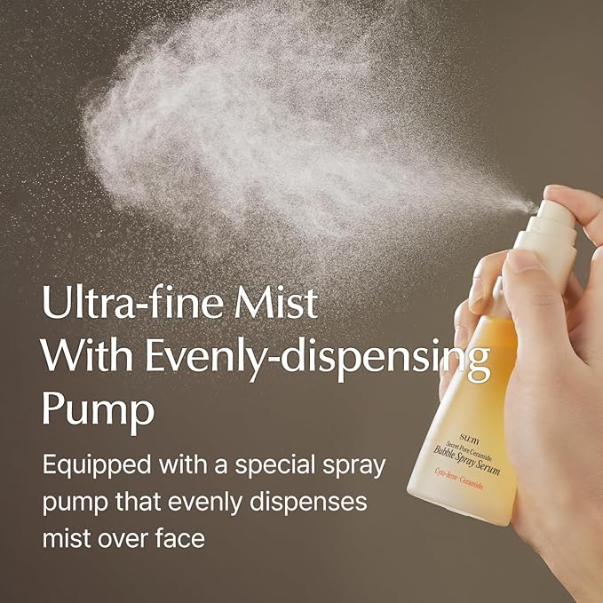 SU:M Secret Pore Ceramide Bubble Spray Serum (2 fl oz) - Korean Skincare Hydrating, Pore-Refining Mist for Skin Barrier Strengthening with Cyto-ferm Activator™, Salicyloyl Phytosphingosin