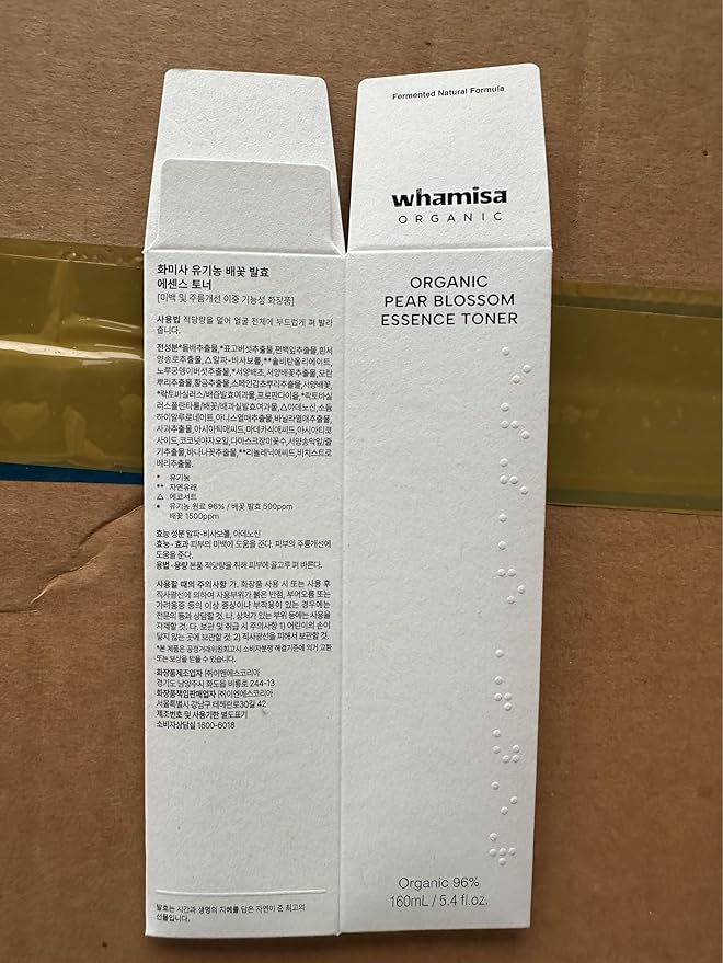 Whamisa Organic Pear Blossom Essence Toner, Fermented Postbiotic Formula for Radiant Skin, Facial Toner, Revitalizing, Hydrating, Moisturizing (160ml)