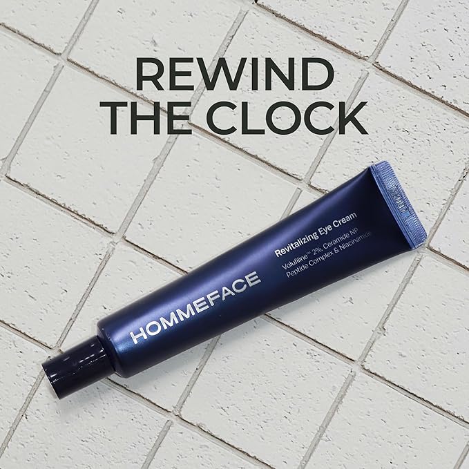 HommeFace Revitalizing Eye Cream for Men with Volufiline, Ceramide & Collagen, 1.05 oz