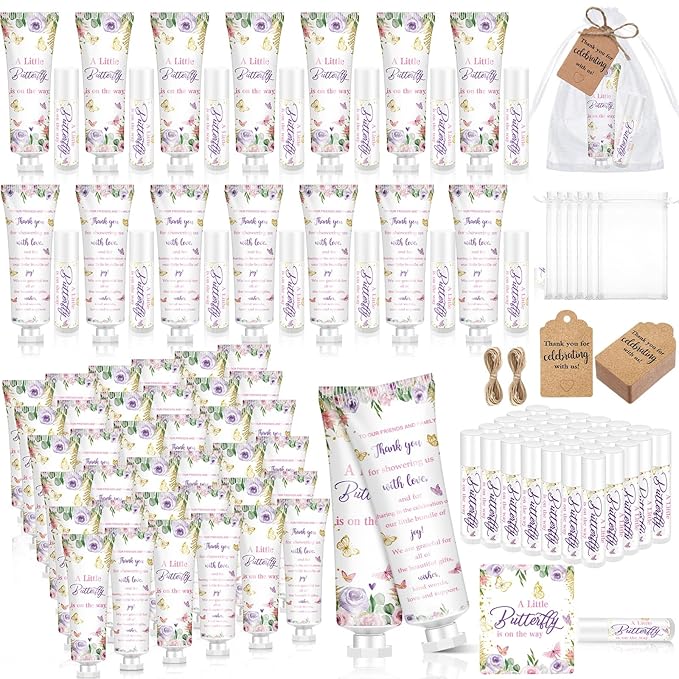 50 Sets 200 Pcs Baby Shower Tags(Butterfly)