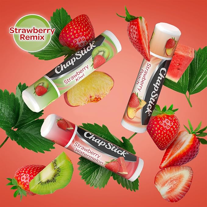 ChapStick Lip Moisturizer, Strawberry Remix 3-Packs Oz