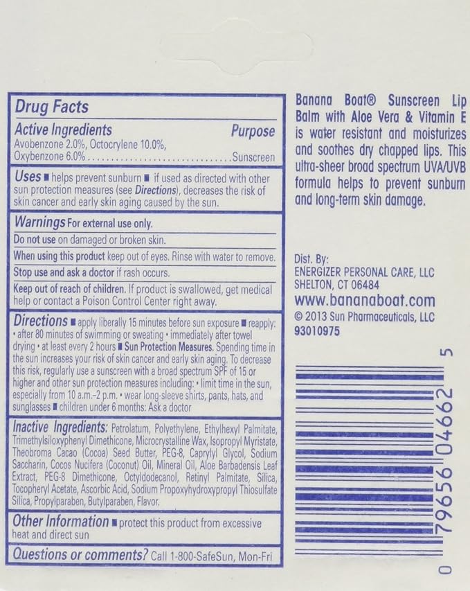 Aloe Vera Sunscreen Lip Balm