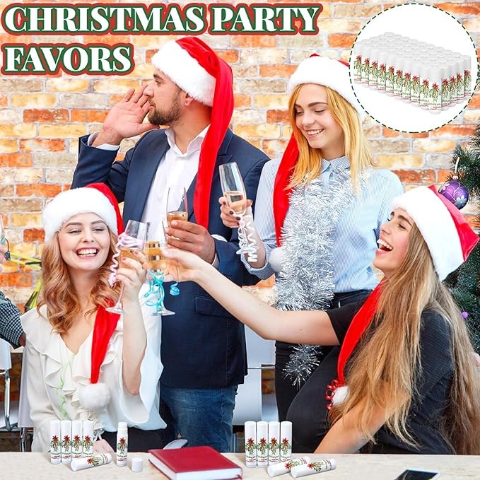 50 Pcs Christmas Lip Balms Mistletoe Supplies