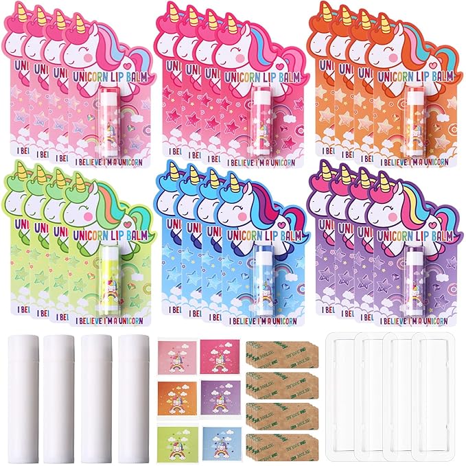 24 Sets Unicorn Party Favors Lip