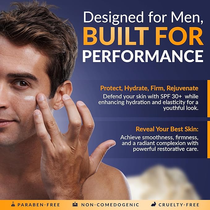 DD Cream Face Moisturizer SPF 30+ – Daily Defense with Hyaluronic Acid, Collagen & Peptides – Lightweight, Fragrance-Free, Reef Safe – 1.7 fl oz (1.7, Men)