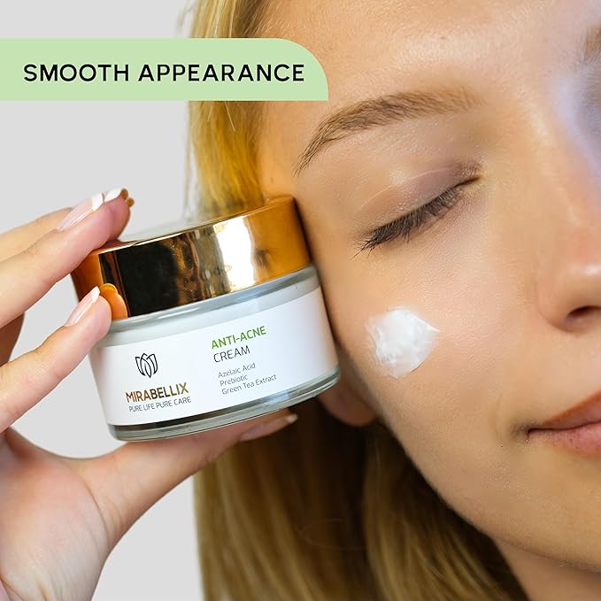 Anti-Acne Cream with %1 Azelaic Acid, Niacinamide, Prebiotic & Green Tea Extract, Oil Control & Skin Barrier Repair, 50ML for Oily & Acne-Prone Skin