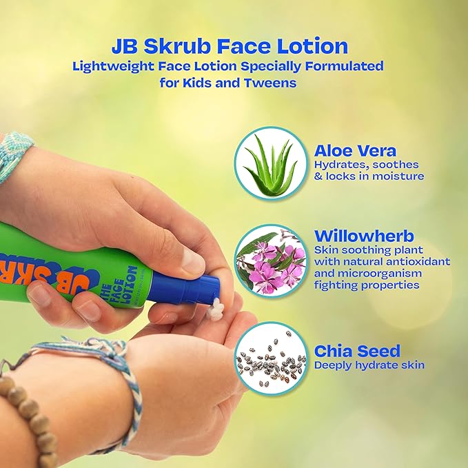 The Face Lotion - Hydrating Skin Care for Kids and Teens, Acne Face Moisturizer, Fast-Absorbing & Oil-Control, Blue Light Protection, Vegan & Cruelty-Free, 1.7 oz