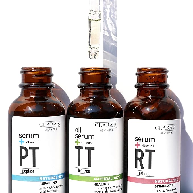 CLARA'S NEW YORK Retinol Facial Serum with Vitamin E – Anti-Aging, Wrinkle & Fine Line Reduction – Hydrating Face Serum – 30ml / 1 fl oz – Made in USA