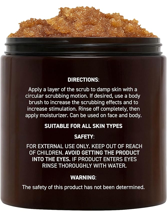 Brooklyn Botany Brown Sugar Body Scrub - Moisturizing and Exfoliating Body, Face, Hand, Foot Scrub - Fights Acne, Fine Lines & Wrinkles, Great Gifts For Women & Men - 10 oz