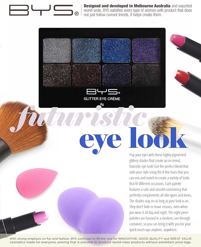 BYS Glitter Gel Makeup Palette 8 shades -