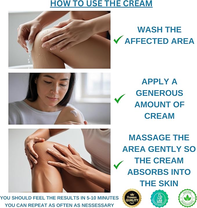 Hemp Relief Cream - Ideal for Arthritis, Neuropathy, Muscles, Joints, Neck, Back, Elbows, Hands, Feet, and Knees - Proudly Made in USA (3000mg)