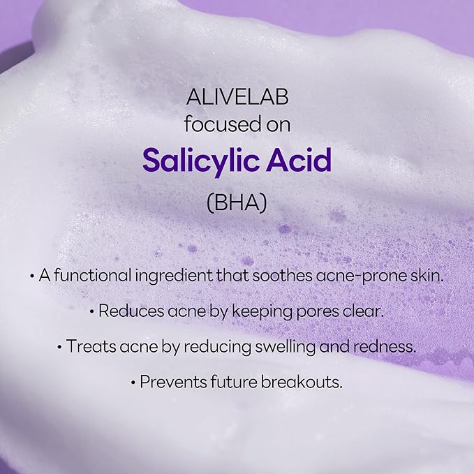 ALIVELAB Enrich Salicylic Acid 0.5% Cleanser for Acne-Prone Skin – Deep Cleansing Foam Face Wash with BHA – Oil Control, Gentle Exfoliating, Helps Reduce Pimples & Clogged Pores (5.74 fl.oz)