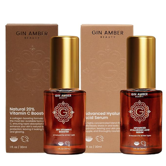 Gin Amber Beauty Vitamin C 20% Serum + Hyaluronic Acid Serum