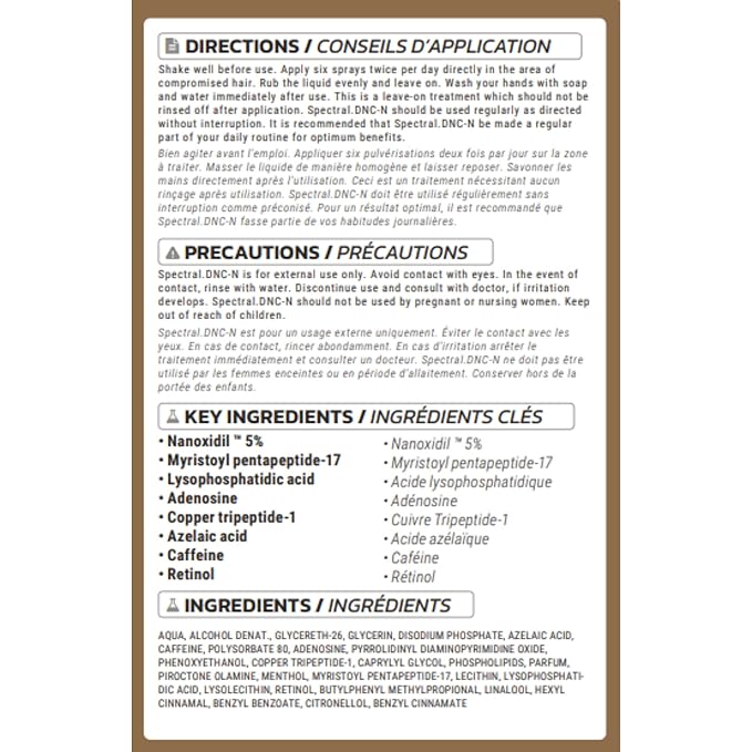 DS Labs Spectral Men's Formally Spectral.DNC-N - Hair Density Serum, Strengthening, Thickening, Minimize Shedding, Color Safe, 60mL, Packaging May Vary