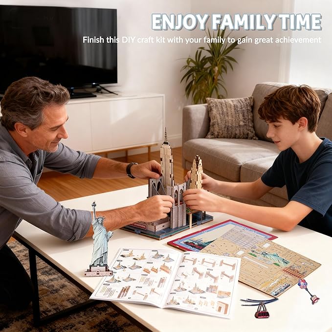 Book Nook Kit, DIY Miniature House Dollhouse Crafts Kit for Adults and Teens, Liberty's Legacy 3D Wooden Puzzle Booknook Build Bookshelf Decor, Gifts for Family and Friends