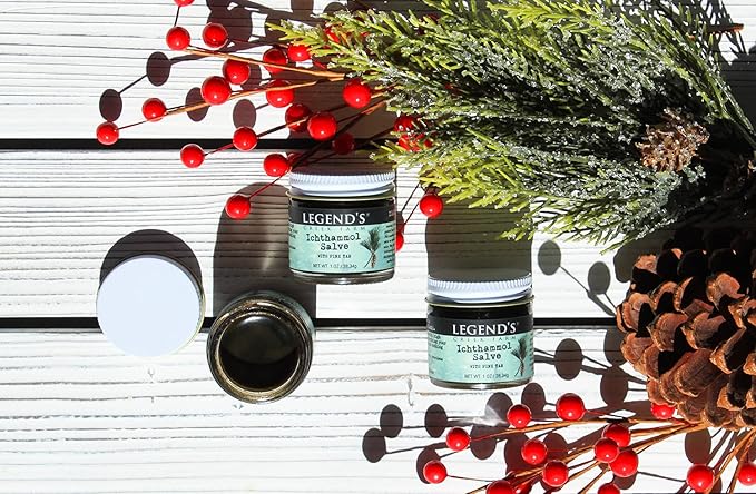 Legend's Creek Farm Herbal Salve - Healing Ointment with 20% Ichthammol Drawing Salve - Natural Balm for Stings, & Splinters - 1 oz - Handmade in USA (Ichthammol Pine Tar)