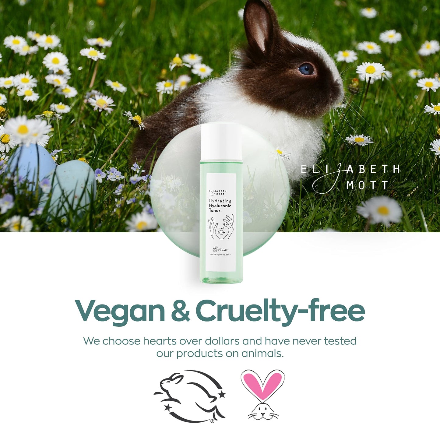 Elizabeth Mott Hydrating Hyaluronic Toner - 2‑in‑1 Serum & Toner Hyaluronic Acid & Antoxyl Extract - Lightweight Korean Skincare for Hydration, Pore Minimizer & Glow – Vegan & Cruelty-Free, 150 ml