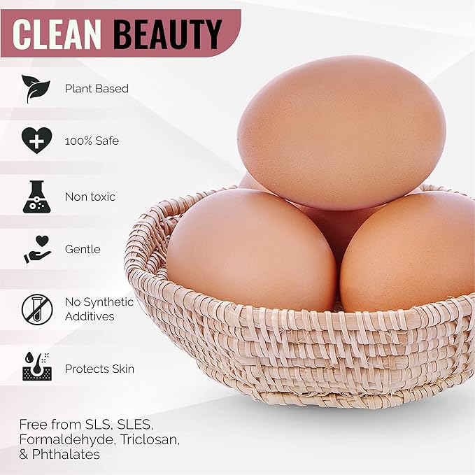 Korean Face Wash for Sensitive Skin - Water Based Bubble Skincare Cleanser - K Beauty Natural Acne Foaming Cleaner - Hydrating Skin Care Cleansing Foam with Low pH - Egg