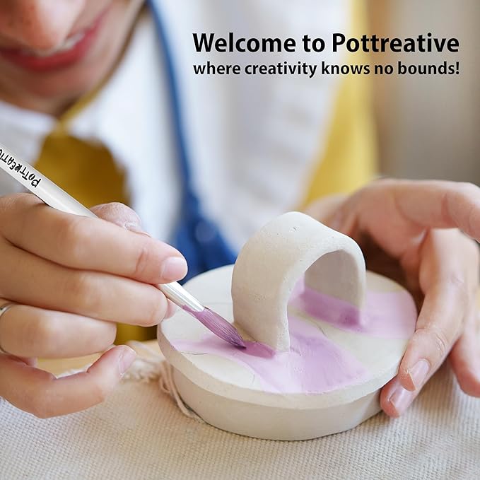 POTTREATIVE Air Dry Clay Pottery Kit - Home DIY Pottery Starter Kits with Air-Dry Clay，Sculpting Pottery Tools and Step-by-Step Guide - Great for Date Night, Arts Crafts Hobby