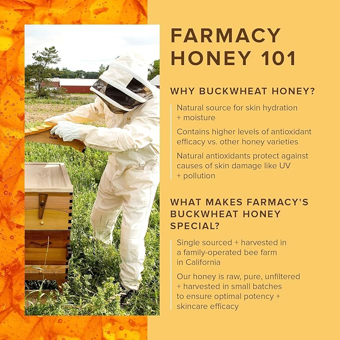 Farmacy Peptide Lip Smoothie - Hydrating Lip Balm with Vitamin C to Visibly Plump & Smooth Lines - Nourishing Treatment with a High-Gloss Finish - Honey Vanilla (10g)