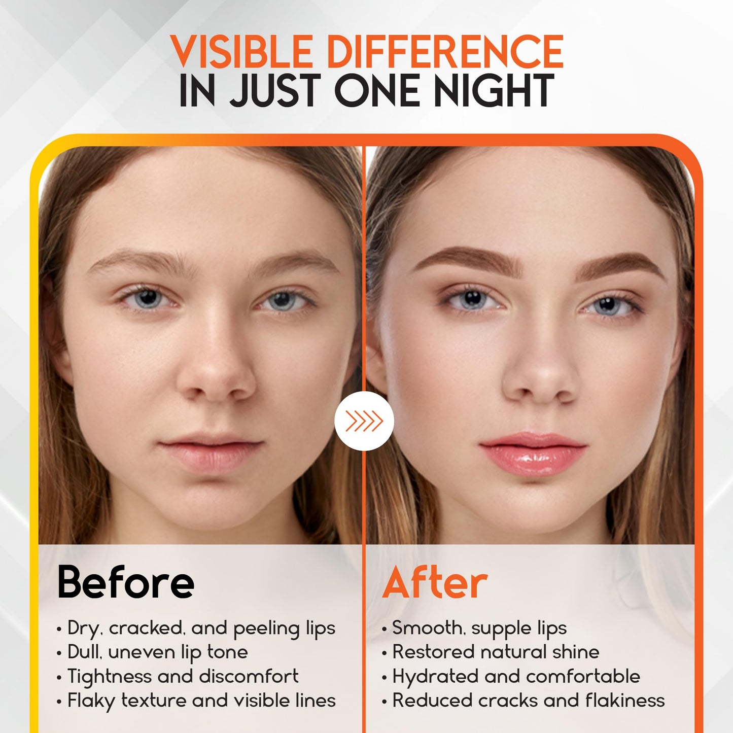 Lip Mask Overnight with Hyaluronic Acid & Collagen, Lip Sleeping Mask for Dry Cracked Lips, Moisturizing, Hydrating, Exfoliating Night Treatment for Lip Care (Peach) (0.7, Honey)