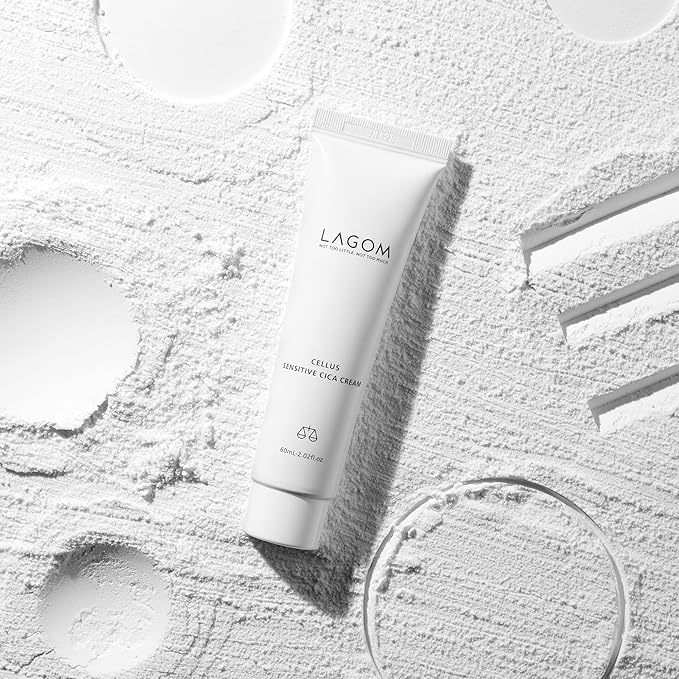LAGOM Cellus Sensitive Cica Cream Soothing Korean Skincare with Centella and Ceramide, Sensitive Skin, Calming Balm, Face Blemish 2.02 Fl Oz