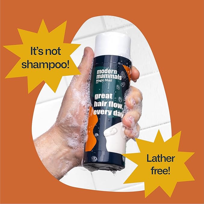 Modern Mammals Men's Shampoo Alternative I Sulfate Free CoWash I Enhances Natural Hair Volume I Lather Free, Cleansing, Hydrating, Replaces Conditioner, 2 in 1, I Barber Recommended I 8oz bottle