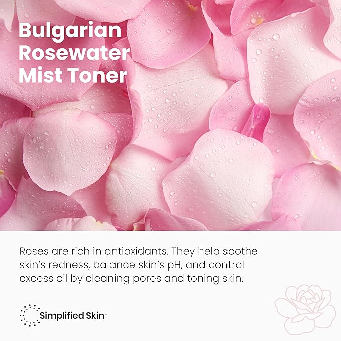 Rose Water Spray for Face & Hair - Organic USDA Certified Rosewater Facial Toner - Alcohol-Free Makeup Setting Hydrating Face Mist - Anti-Aging Toner Spray - 2 Pack