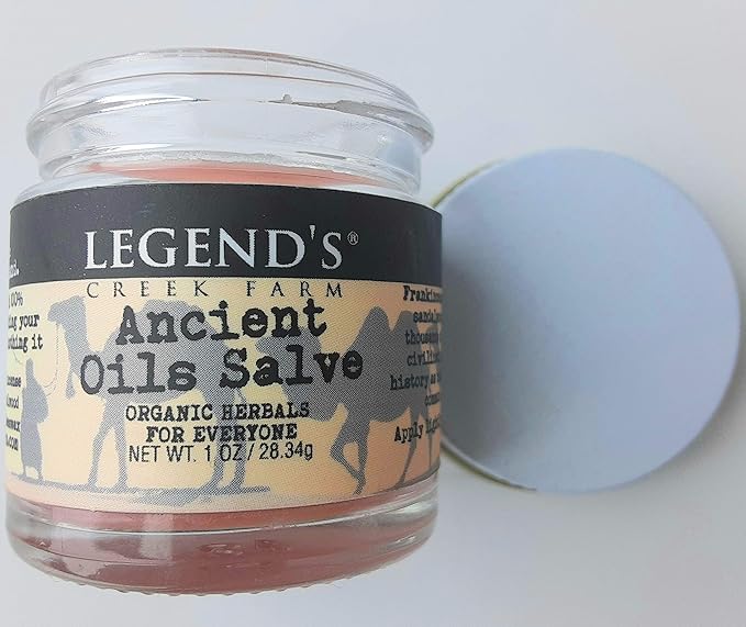 Legend's Creek Farm Herbal Salve - Healing Ointment with Frankincense, Myrrh, & Copaiba - Natural Balm for Skin Irritations & Body Aches - 1oz. Healing Balm Handmade in USA (Ancient Oils S.)