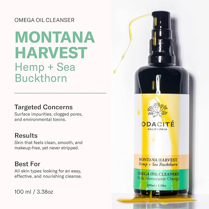 ODACITE MONTANA HARVEST Hemp + Sea Buckthorn OMEGA OIL CLEANSER