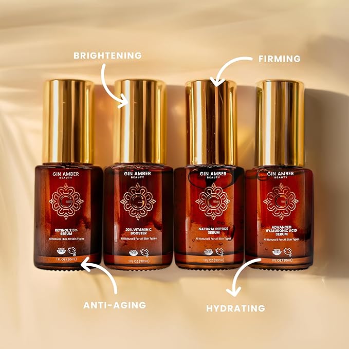 Gin Amber Beauty - Pack of 4 Serums (1 fl oz - 30 ml)