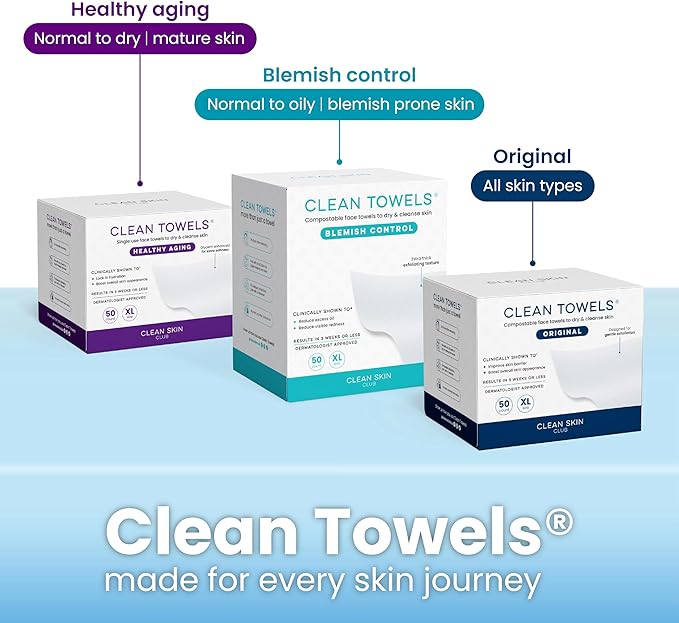 CLEAN SKIN CLUB Clear Acrylic Box for Clean Towels XL (NOT Included), Container For 50 Disposable Clean Towels XL, Face Towelettes Bathroom Counter Storage, Bin for Cleansing Facial Dry Wipes