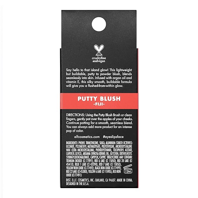 e.l.f. Putty Blush, Creamy & High-Pigment Formula For Cruelty-Free, Fiji