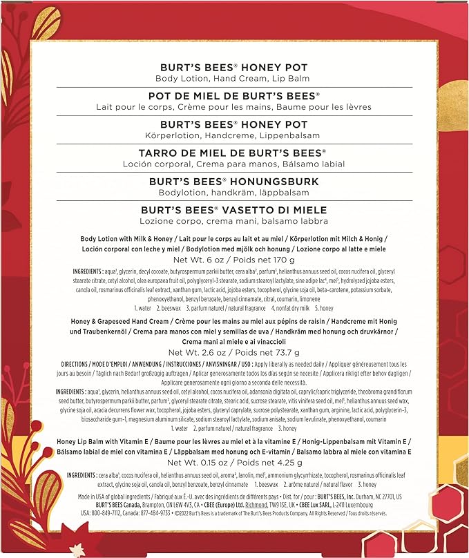 BURTS BEES Honey Pot Gift Set,