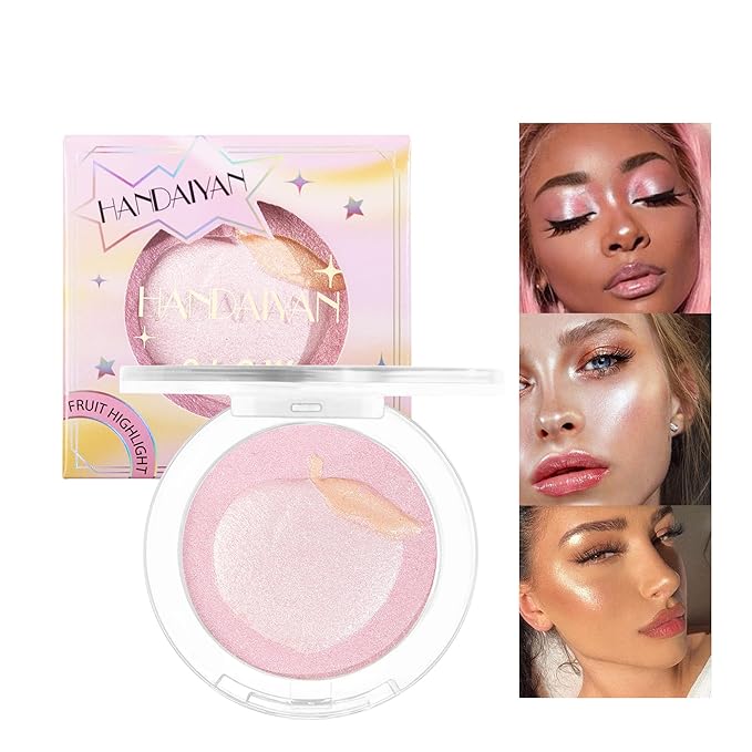 Face Highlighter Makeup Palette, Glossy Glitter Highlight Brightening Face