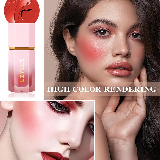 Cream Blush Stick with Brush,Waterproof Multi Cream Blush Skin C6