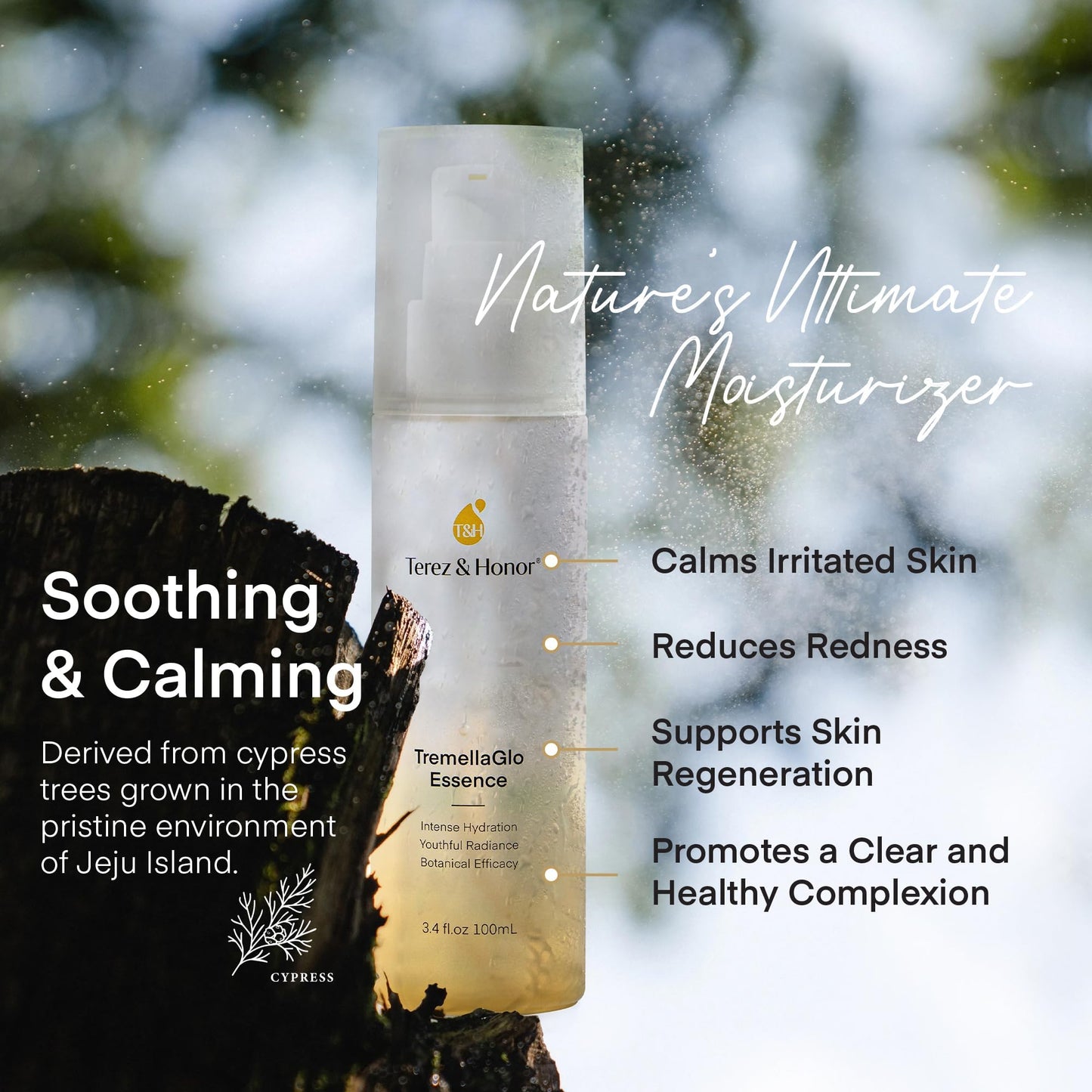 TEREZ & HONOR TremellaGlo Face Serum: Hydrating Facial Serum for Glass Skin - Korean Skincare Formula with Snow Mushroom & Hyaluronic Acid, for Sensitive & Dry Skin, Vegan, 3.4 FL OZ/100mL