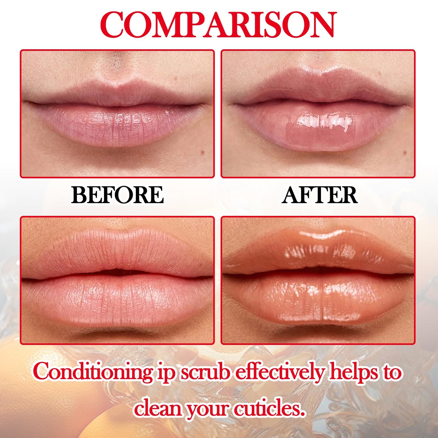 2PCS Strawberry & Orange Conditioning Lip Scrub Kit,Moisturizing Lip Sleeping Mask Long Lasting Hydrating Lip Scrubber Exfoliator Lip Care Products for Men & Women