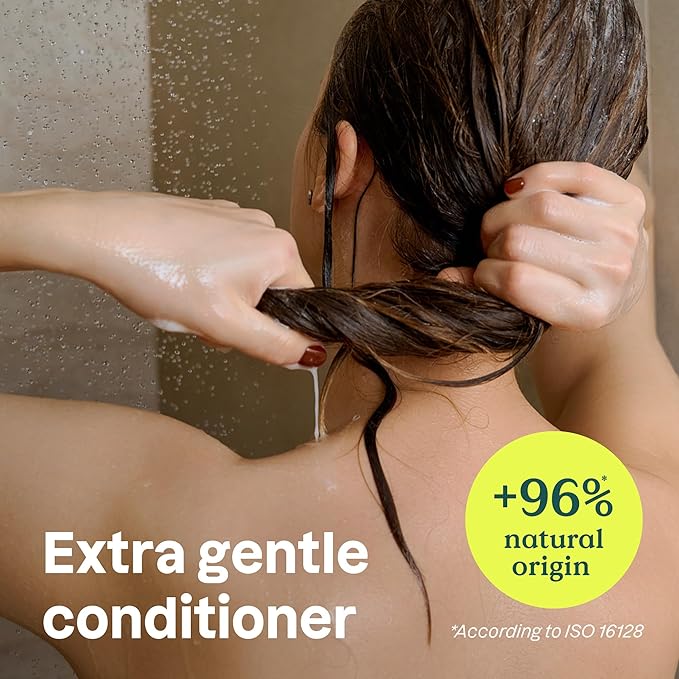 ATTITUDE Extra Gentle Hair Conditioner, Soothes Dry Scalp, Naturally Derived Ingredients, Vegan Detangler, Dermatologically Tested, Unscented, 8 Fl Oz
