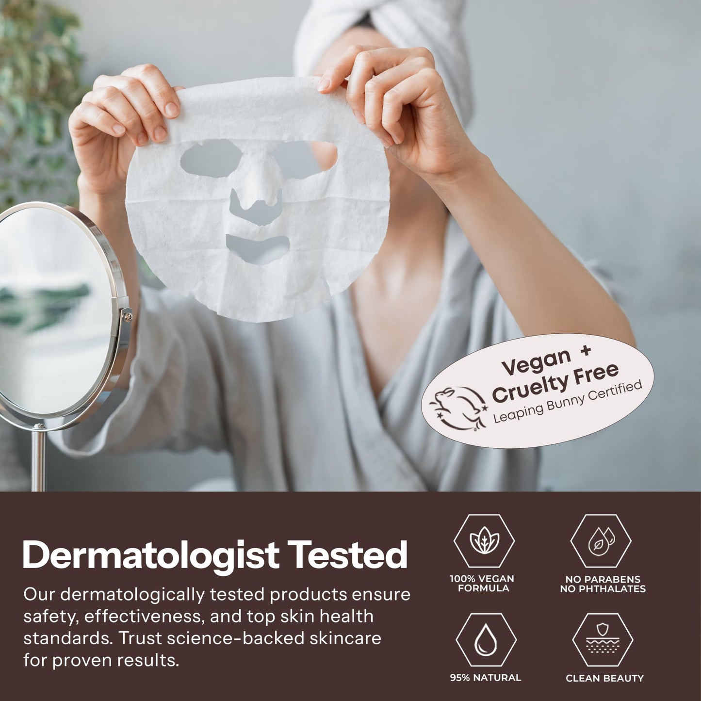 Skin 2.0 Retinol & Vitamin E Sheet Mask - Anti-Aging, Acne Scar & Hyperpigmentation - Hydrating, Dermatologist Tested Korean Skincare - Clean Beauty, Cruelty-Free, All Skin Types - 5 Masks