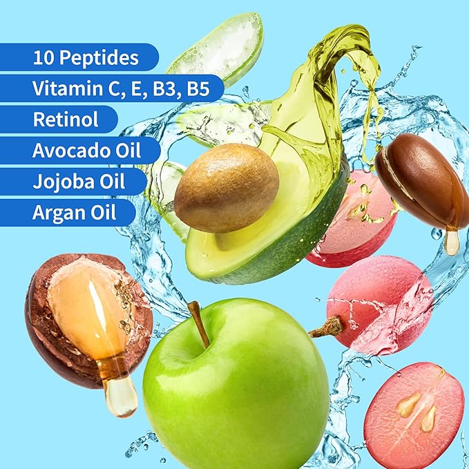 Ebanel Hyaluronic Acid Serum for Face with Peptides & Niacinamide, Hydrating Face Serum for Women, Age-Defying Formula Infused with Vitamins B, C & E to Plump, Firm & Smooth Skin