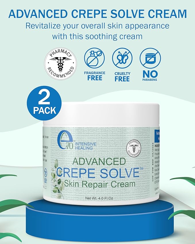 Crepe Cream for Aging Skin Women Men 2 Pack - with Natural Oils, Licorice Root & Chamomile Extract - Crepey Skin Tightening Cream for Body, (4 fl oz) Made in USA